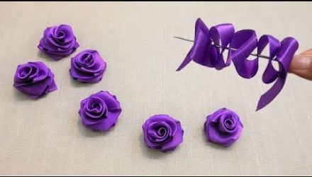 Цветы из лент своими руками — Как сделать розы из лент — легко сделать с помощью иглы