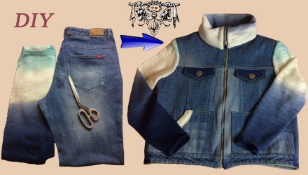 Как перешить джинсы в модную стильную куртку | Переделка одежды