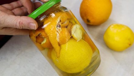 Превращаем остатки от кожуры лимонов в средство для чистки кухни. Нужно всего лишь настоять ее в воде и добавить немного уксуса