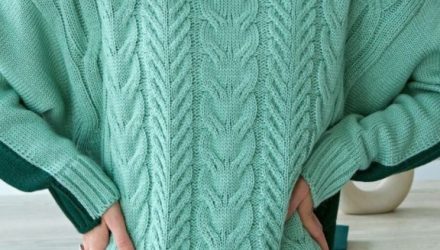 Двухцветный узорчатый свитер российского бренда Еcopooh.Схема